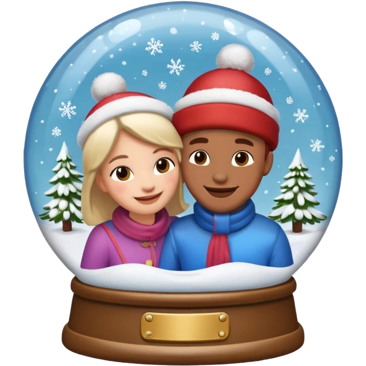 Schneekugel mit zwei Liebespaar emoji