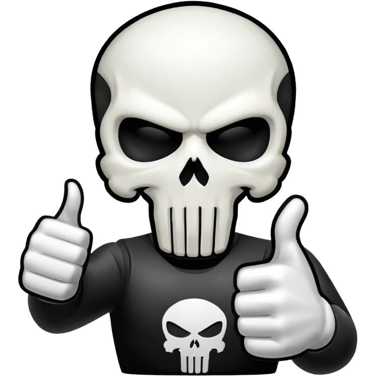 Punisher skull thumbs up emoji