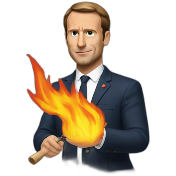 macron making fire emoji