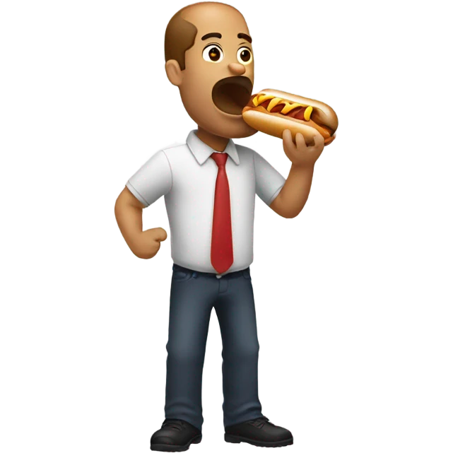 man eating hotdog emoji