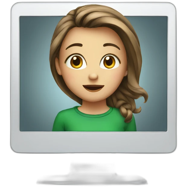 girl on monitor christmas emoji
