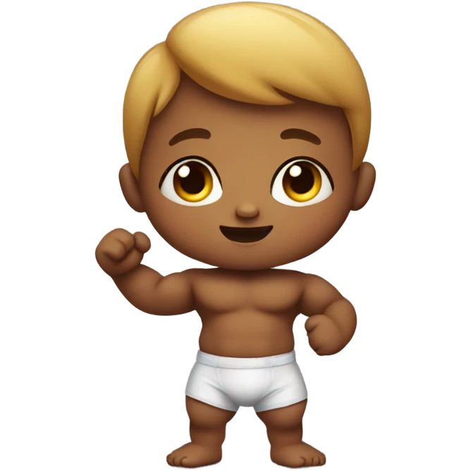 Baby flexing double bicep emoji