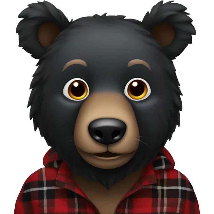 Black bear with red and black flannel  emoji