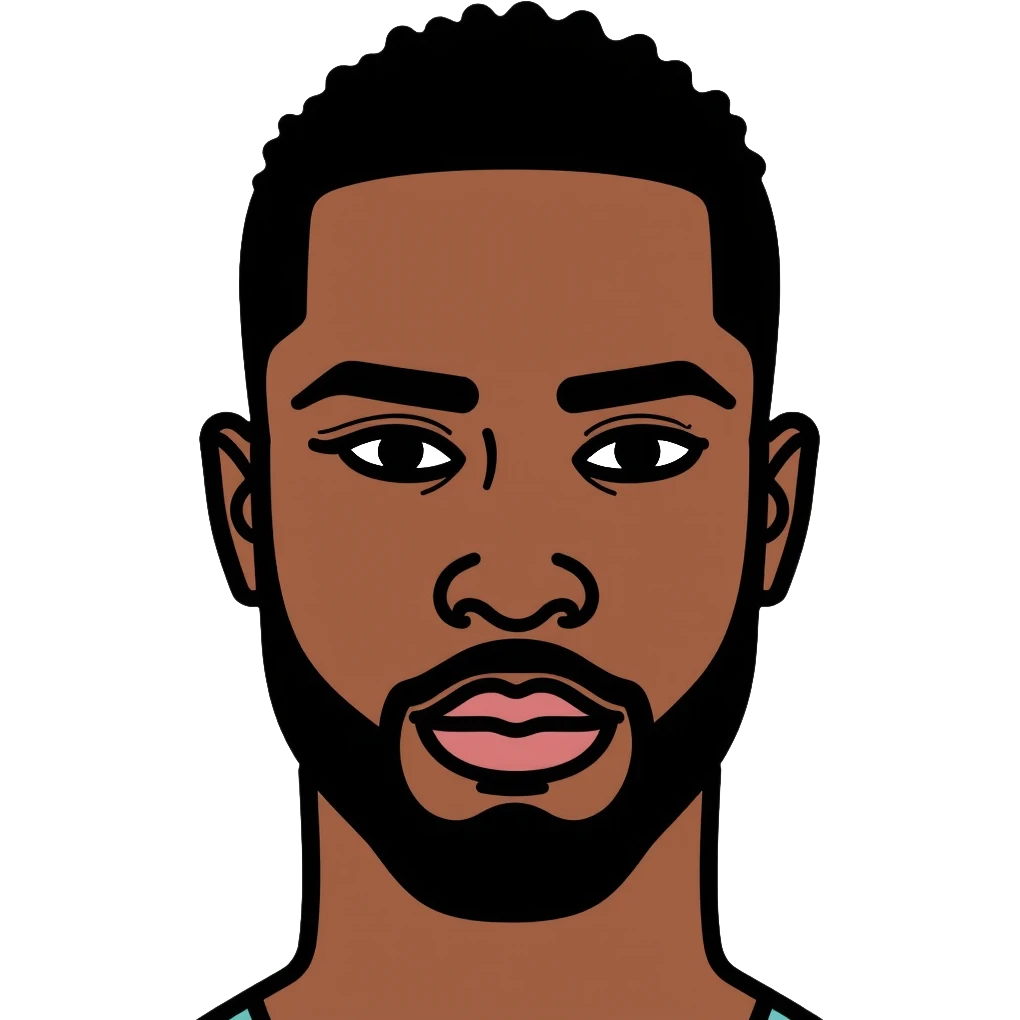 Black man face portrait emoji