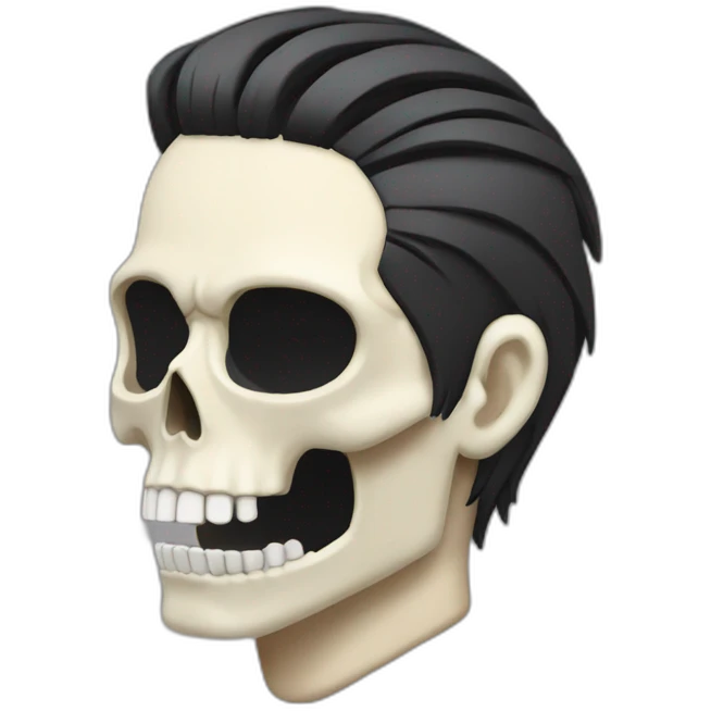 Skull with slicked back hair akira body emoji