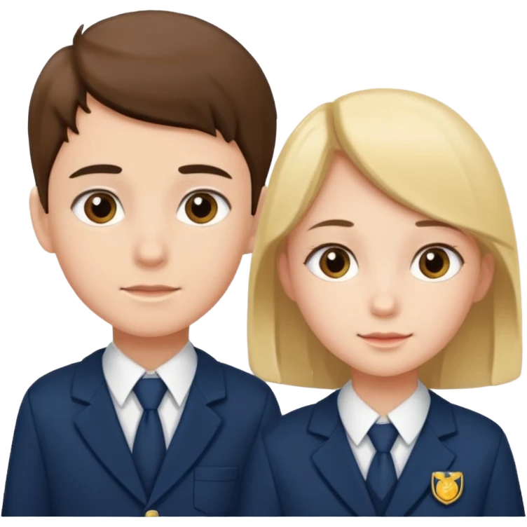 students in school uniforms girl and boy emoji