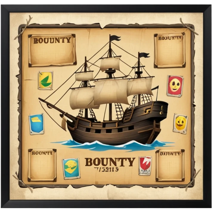 BOUNTIES bord where all BOUNTIES we see emoji