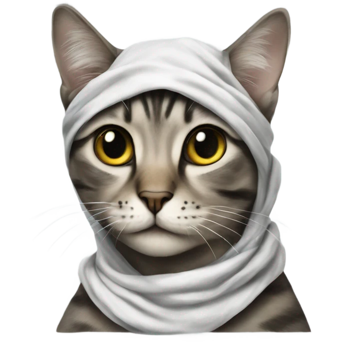 cat wearing a palestinian kuffiyeh emoji