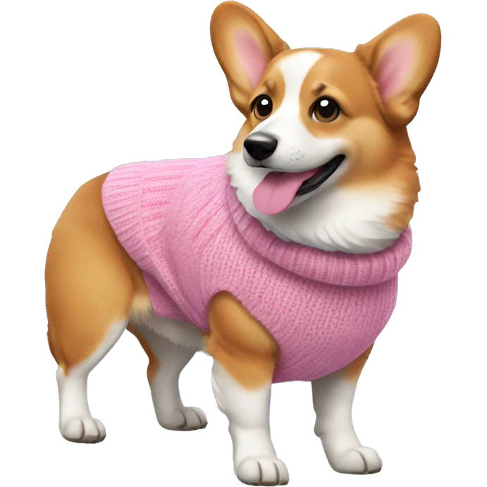 Corgi wearing a pink sweater emoji