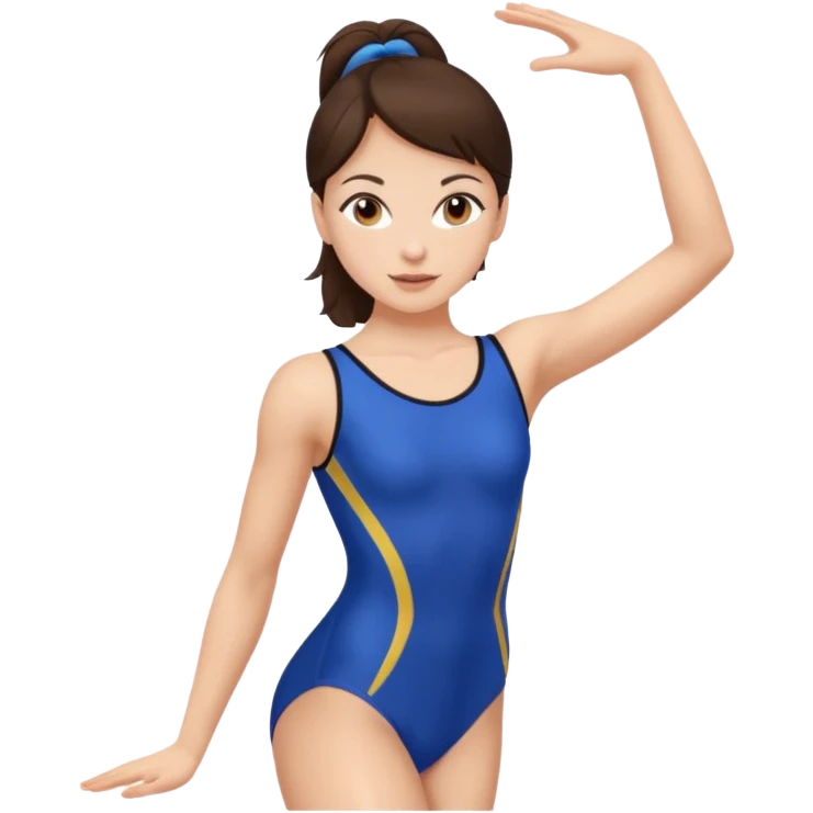 Fille brune à la peau clair qui fait de la pôle dance emoji