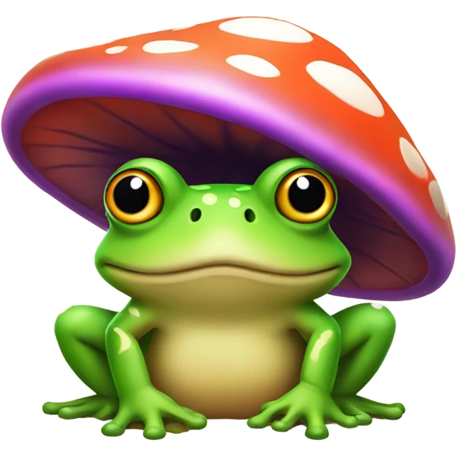 Frog with a mushroom hat emoji