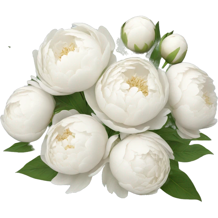 White peonies bouquet  emoji