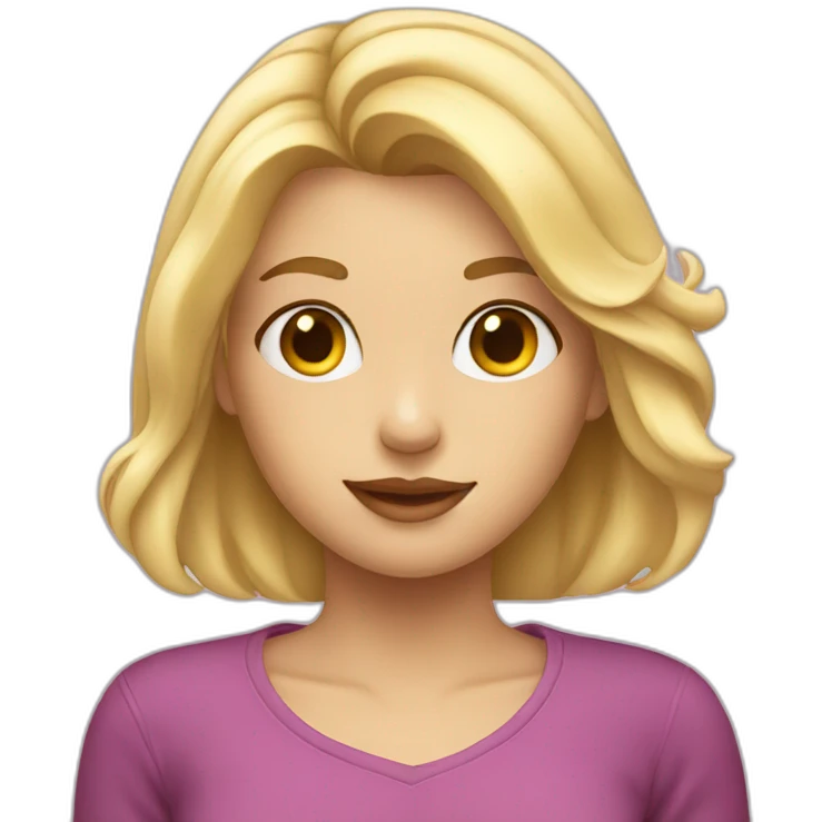Blonde girl shows a heart emoji