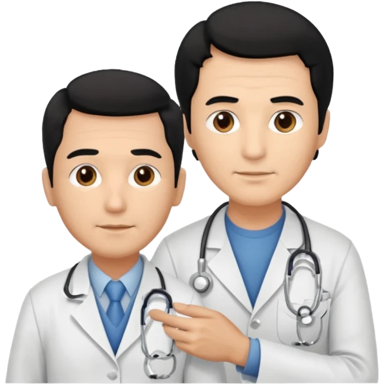 doctor black hair attending to a old man  emoji