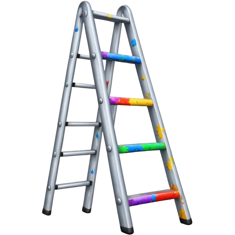 Metal ladder with paint splatters emoji