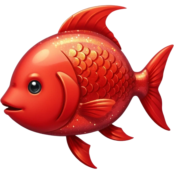 red glitter cute fish emoji