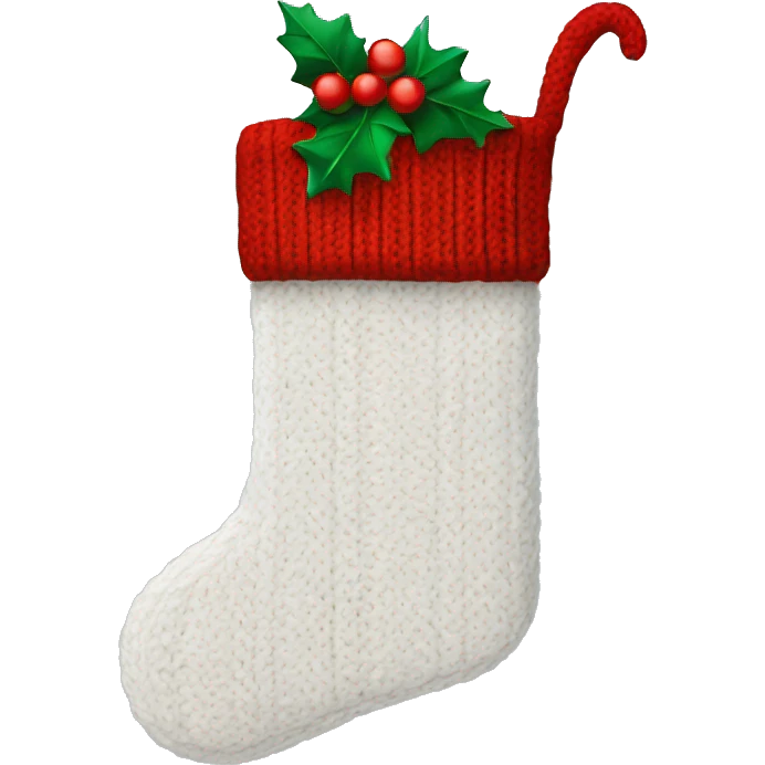 white knit christmas stocking emoji