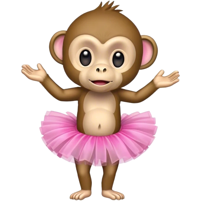 monkey wearing pink tutu emoji