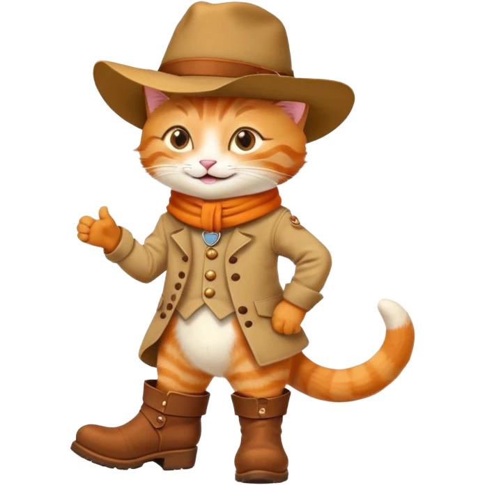 Puss in Boots character with classic hat and boots emoji