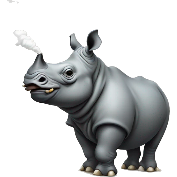 a smoking rhino emoji