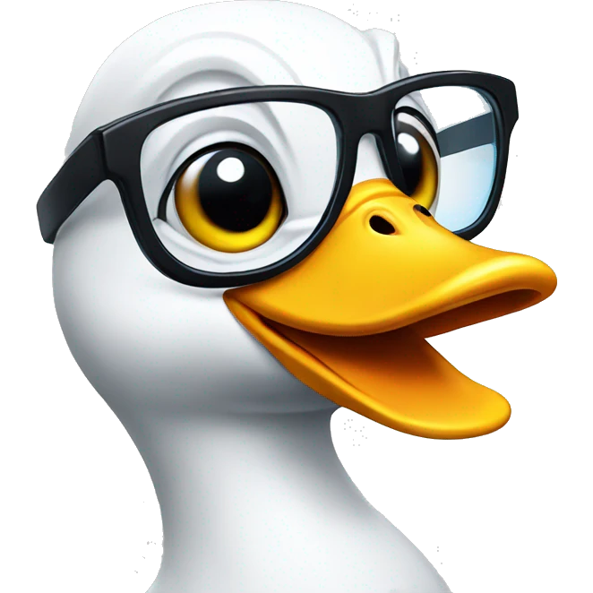 Duck with glasses emoji