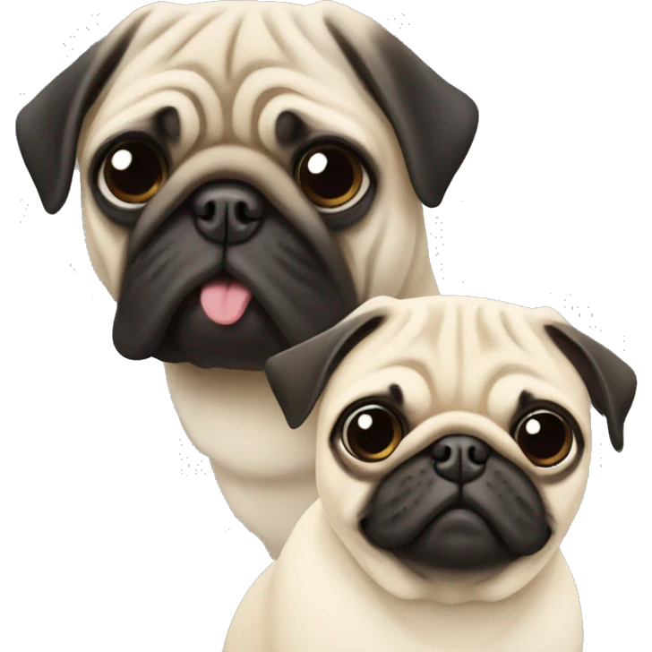 Pug in front of another pug emoji