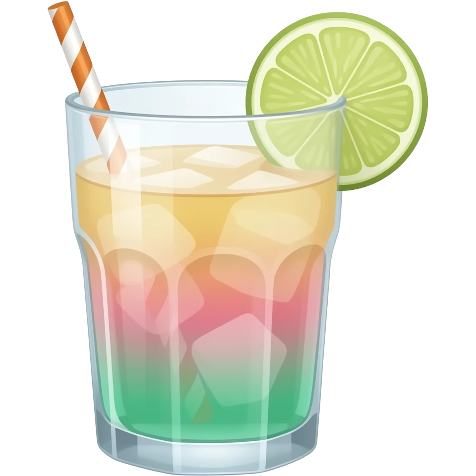 Yellow Pink Green Gradient Ice Cocktail emoji