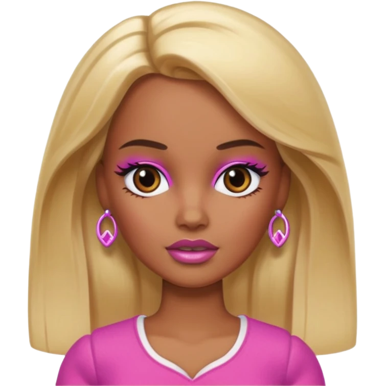 Brown skin blonde hair barbie with bruised eye  emoji