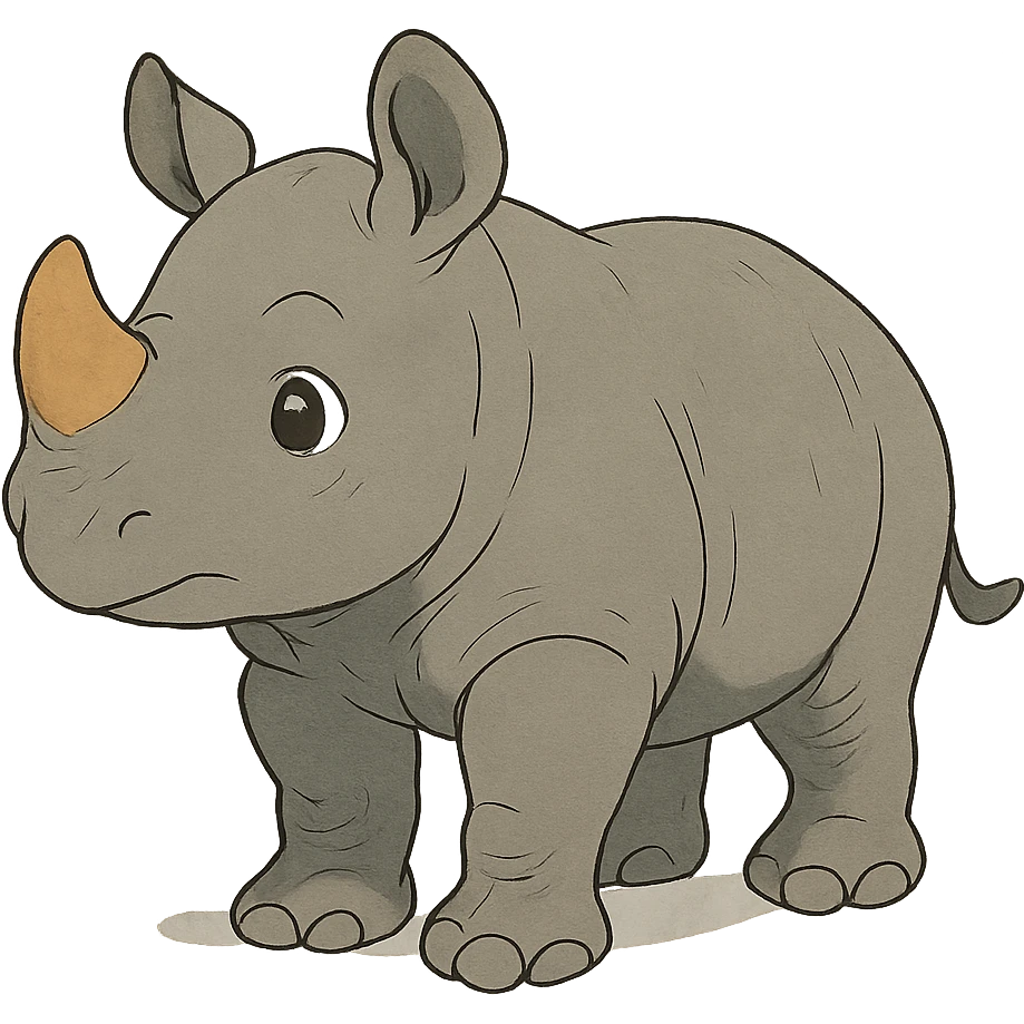 gray baby rhino emoji