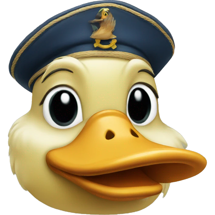 Duck with captain hat  emoji