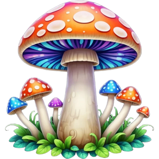 psychodelic mushroom single simple colorful emoji