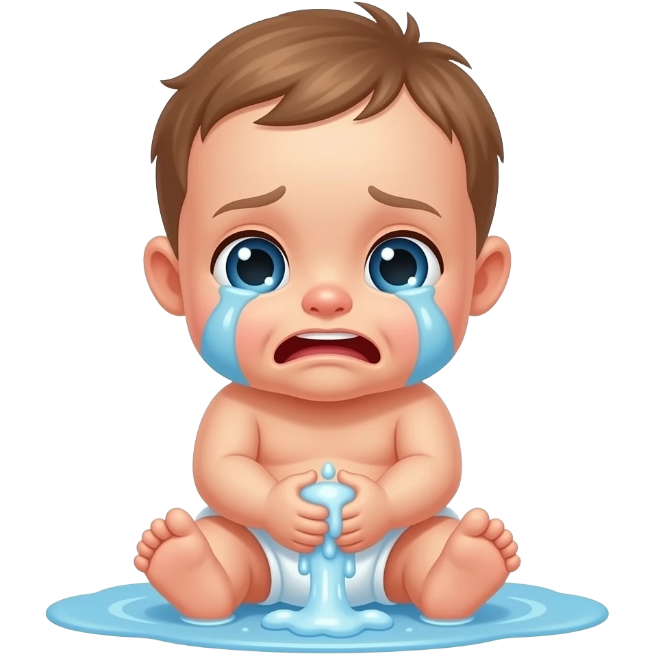 Cry, diaper, and wash your hands emoji