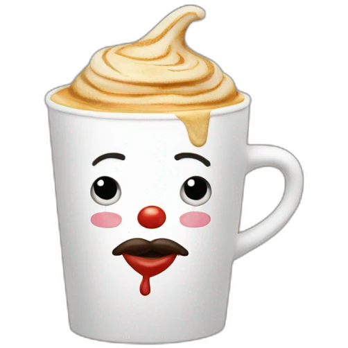 Papaplatte with clowns hair and nose emoji