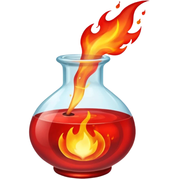 Red health potion, fire emoji