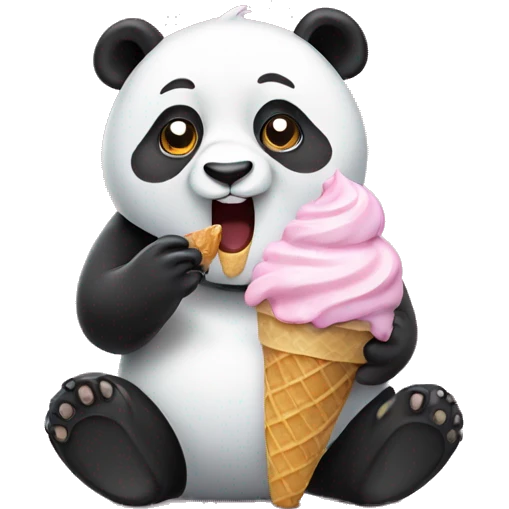 Panda eating ice cream emoji