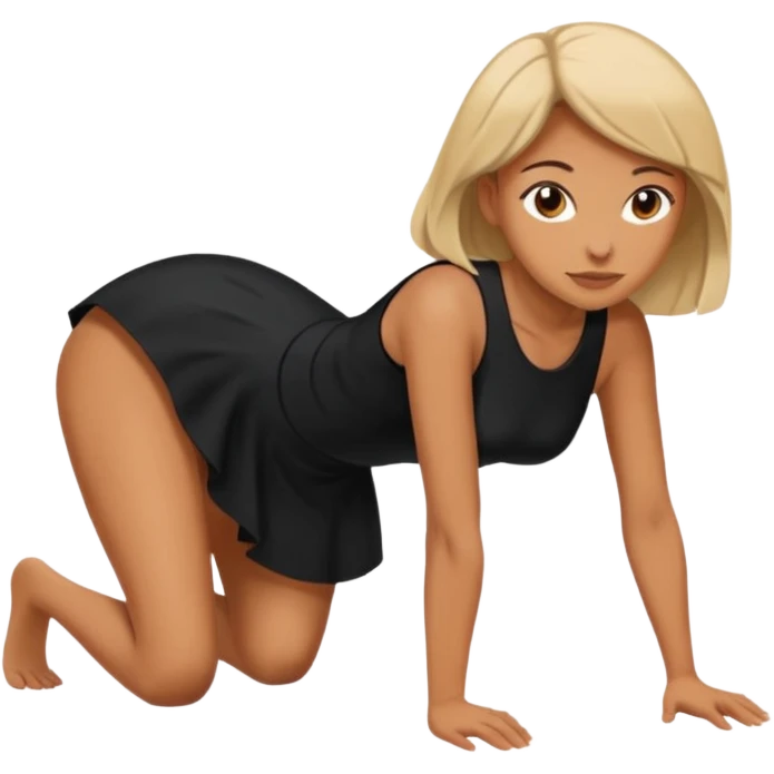 A woman on all fours, crawling. emoji