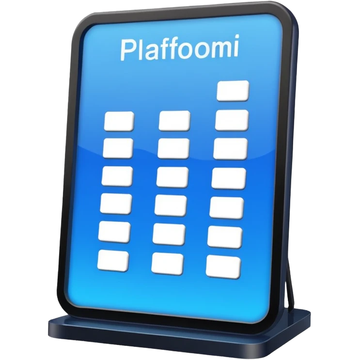 Platform Board – blue text display. emoji