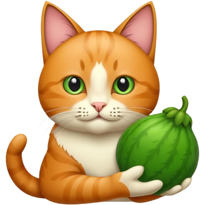 Erstelle eine Katze mit einer Birne in der Hand emoji