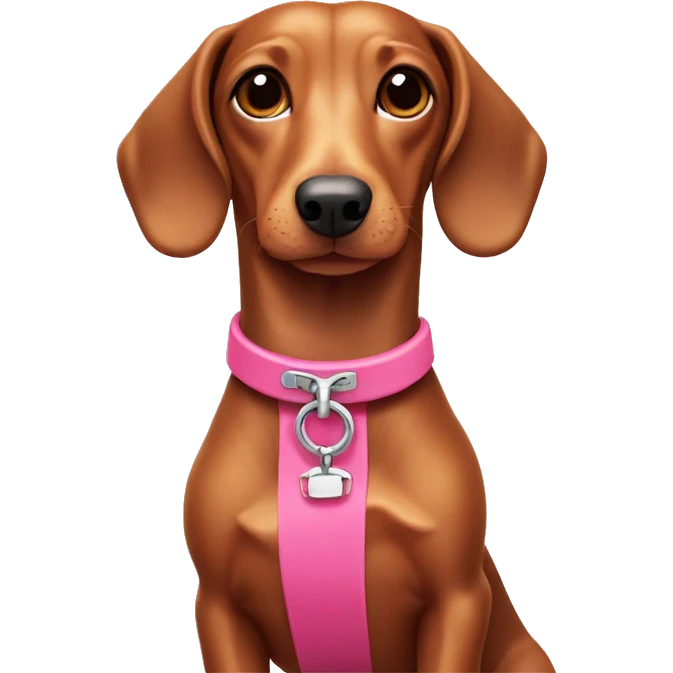 weiner dog with pink collar emoji