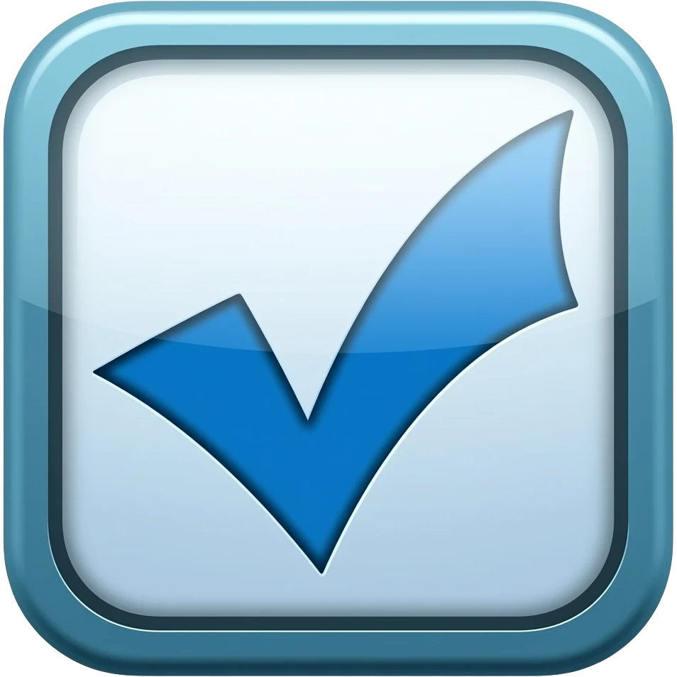 Синяя галочка в крушке emoji