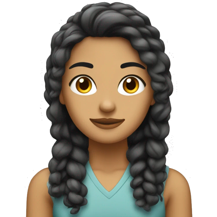 Chica blanca  de pelo negro con mechones rubios alante  emoji