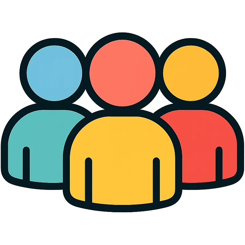group of people, color outline icon style, simple and clear emoji