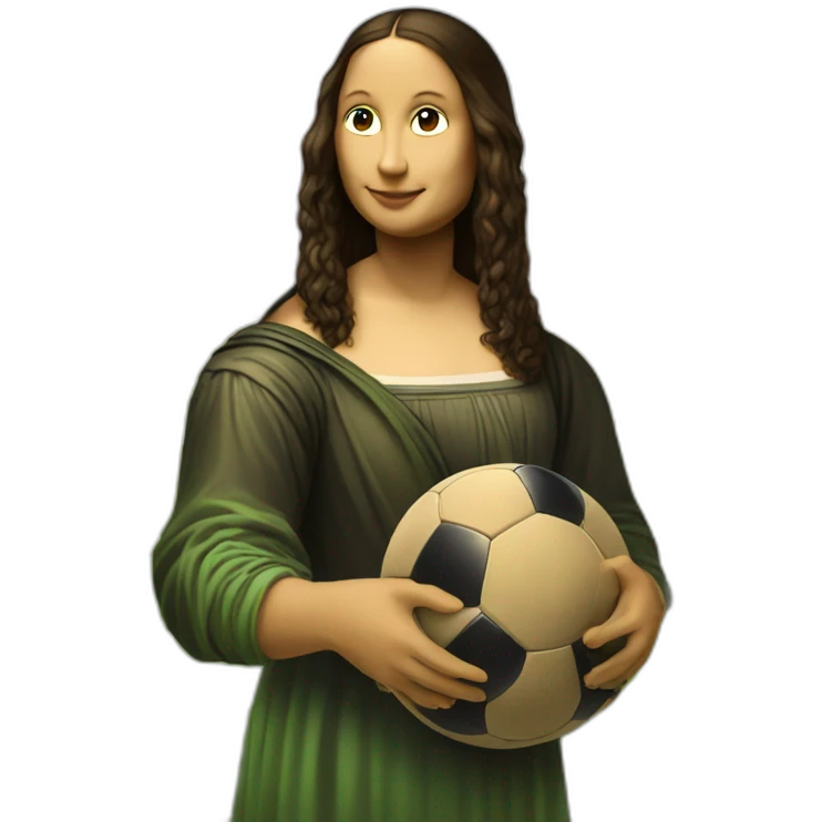 mona lisa is playin soccer emoji