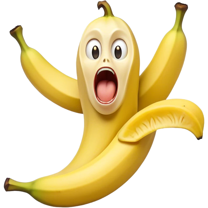 Scary banana screaming emoji