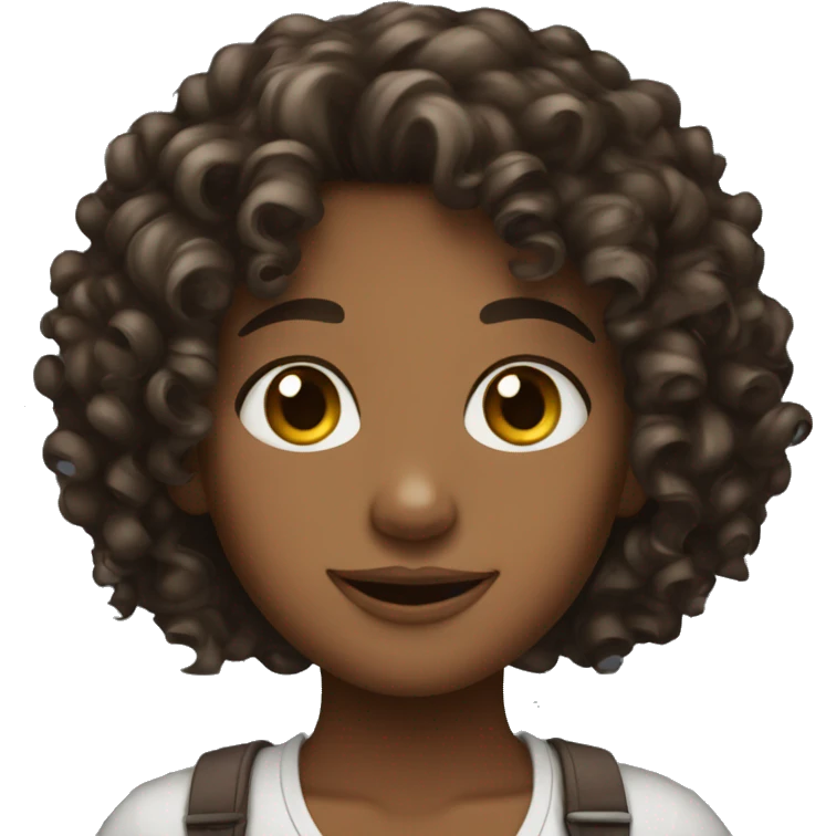 Curly brunette girl emoji