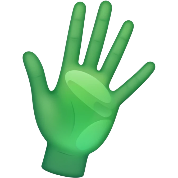 minimalistic green hand icon from Skyrim semi-transparent emoji