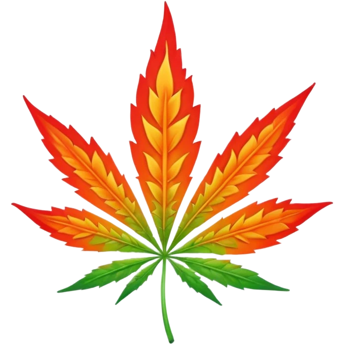 Cannabis leaf with rotation design on out with flame emoji