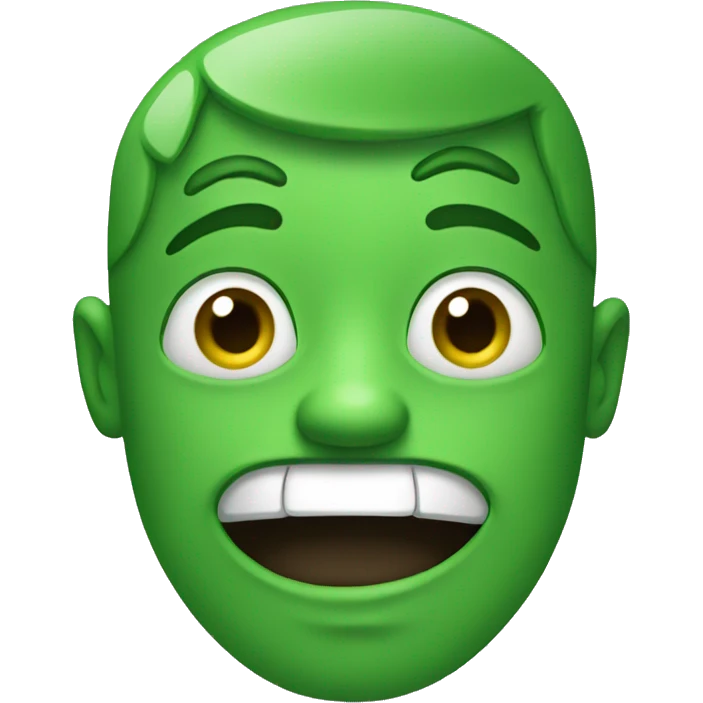 funny green face emoji