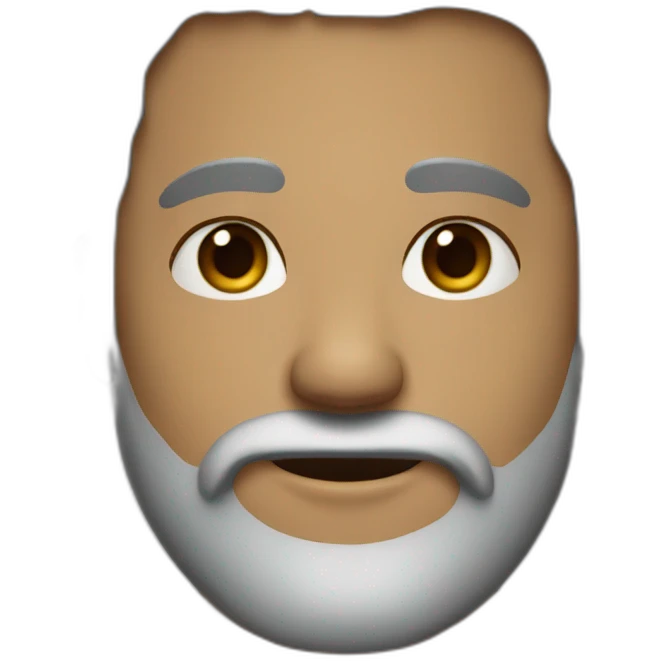 man with beard with grey streaks emoji