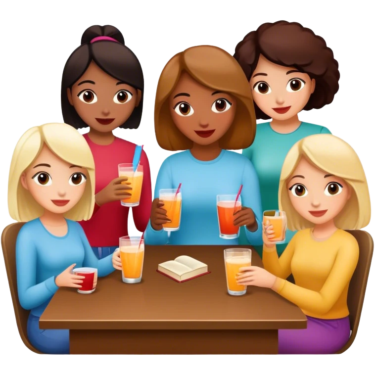 girl book club with fun drink emoji